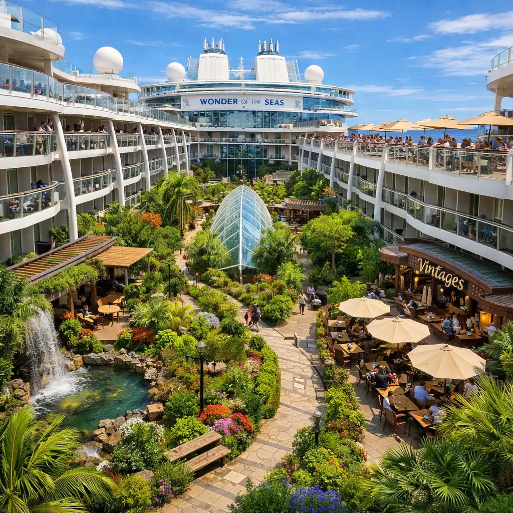 Wonder of the Seas – statek klasy Oasis z parkiem centralnym